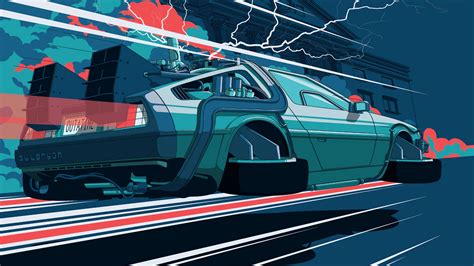 Back To The Future Car Illustration 4k Hd Artist 4k Wallpapers