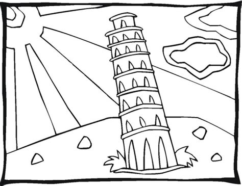tower  pisa coloring page  printable coloring pages