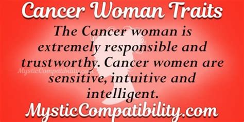 Cancer gives most people no symptoms or signs that exclusively indicate the disease. Cancer Woman Personality Traits - Mystic Compatibility