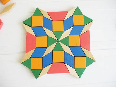 Wooden Mosaic Educational Puzzle With 250 Pattern Blocks Toy Us4900