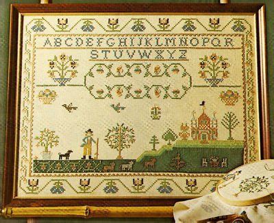 Design is worked on 36 count liberty gathering linen over 2 threads, using hand dyed flosses. cross stitch samplers antique | Used Vintage Paragon ...