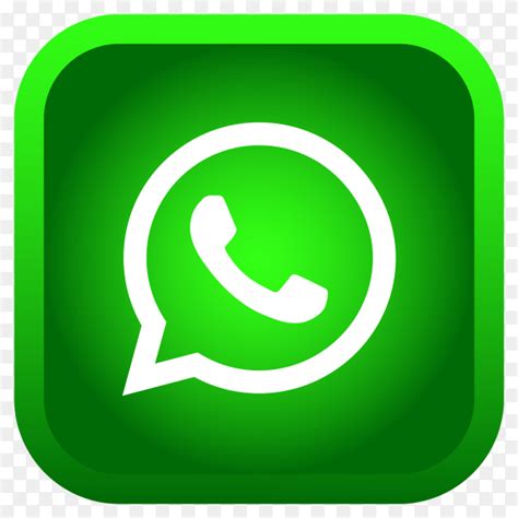 Shiny Square Whatsapp Icon With Gradient Effect On Transparent