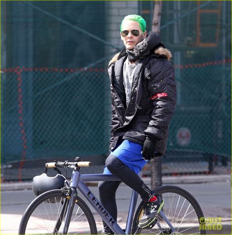 Jared Letos Green Hair Is Slicked Back For Toronto Bike Ride Photo