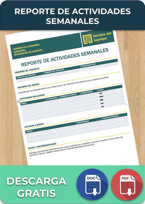 Reporte De Actividades Semanales Ejemplos Formatos 2022