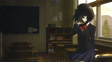 1920x1080 Another Misaki Mei School Uniform Classroom Anime Girls