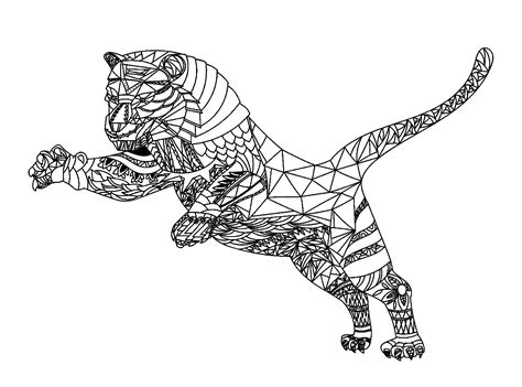 Coloring Pages Geometric Animals Mosaic Patterns Coloring Pages