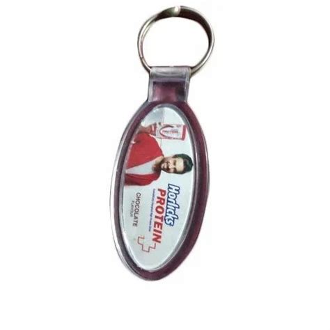 Printed Oval Acrylic Key Ring Packaging Type Plastic Packet At Rs 6