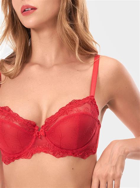Wingslove See Through Bra Embroidered Unlined Sexy Lace Underwire Bra Wingslove