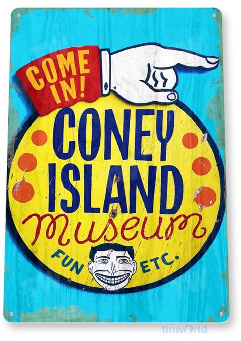 Coney Island Sign C529 Tinworld Landmark Memorabilia Signs