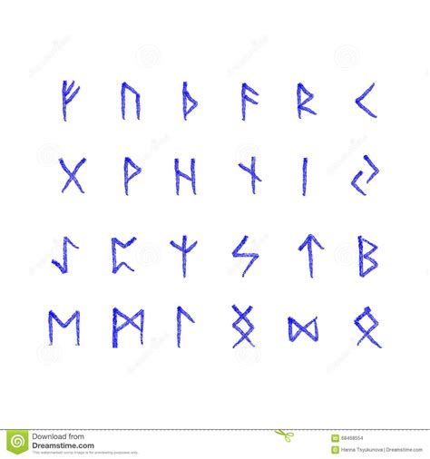 Alphabet With Ancient Old Norse Runes Futhark Stock Vector Image Images