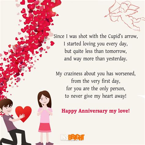 Card Verses For First Wedding Anniversary Anniversary Poems For Him