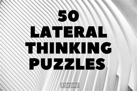 50 Lateral Thinking Puzzles With Answers Parade Entertainment