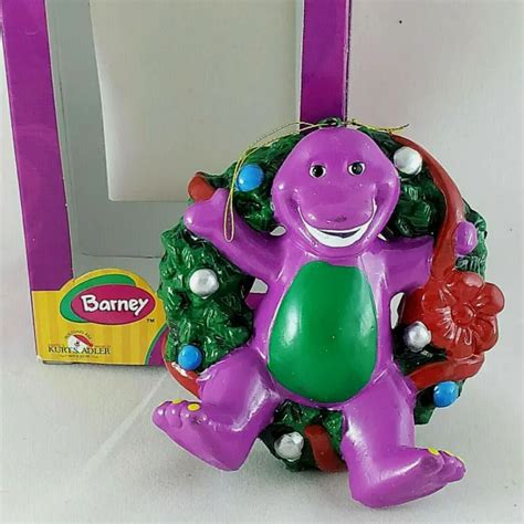 Barney The Dinosaur Christmas Ornament Wreath Kurt S Adler 2002 4 14