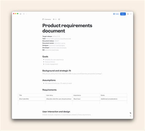 Modern Product Specification Template Does Anyone Have A Sample Of An