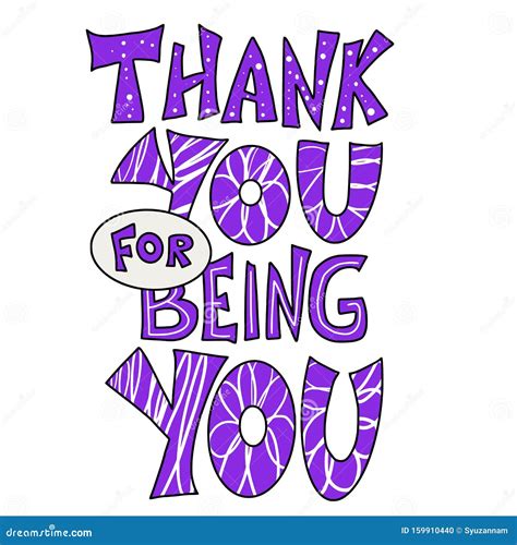 Thank You For Being You Quote Vector Stock Vector Illustration Of