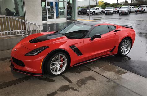 Red Chevrolet C7 Corvette Z06 On Forgeline One Piece Forged Monoblock