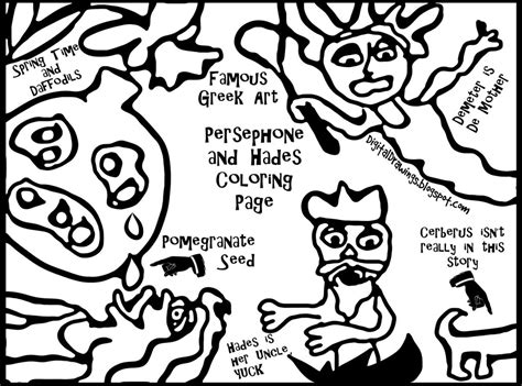 For boys and girls, kids and adults, teenagers and toddlers, preschoolers and older kids at school. Digital Drawings: Persephone and Hades Coloring Page