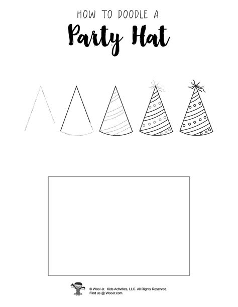 Birthday Party Hat Step by Step Drawings | Woo! Jr. Kids Activities