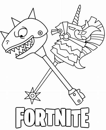 Coloring Fortnite Weapons Royale Battle Pages Printable