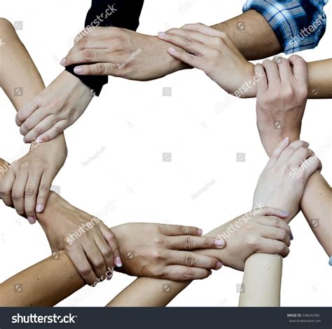 Isolated Group Diverse Hands Together Joining Stock Photo 548242981