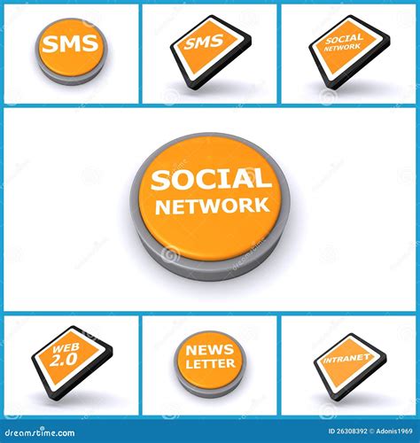 Set Of Social Media Buttons Stock Illustration Illustration Of