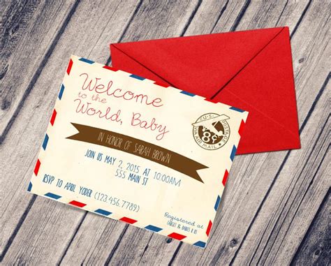 Welcome To The World Baby Shower Invitation Littlfied Pandp Co Baby