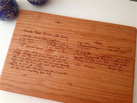 Grandmothers Handwritten Recipe Cutting Board Custom Laser Etsy