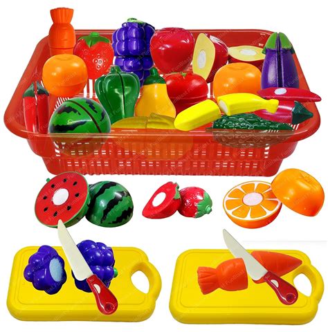 Buy Funblast Fruits And Vegetables Play Set Toys 19 Pcs Realistic Sliceable Cutting Pretend