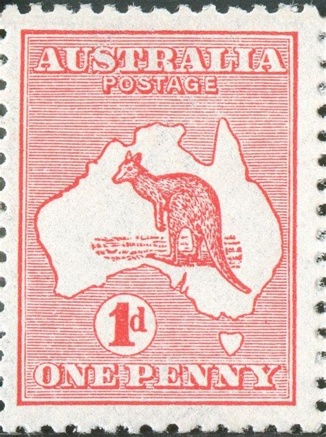 Australia 1913 1d Stamp Kangaroo And Map Rare Stamps Postage Stamps Stamp