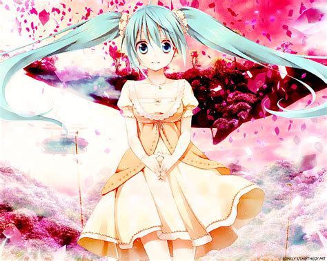 Hatsune Miku Colorful Cute Vocaloid Dress Miku Vocaloids Petals