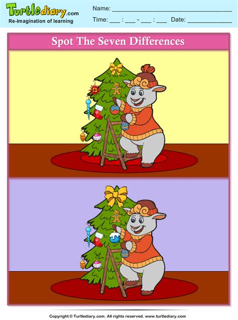 Christmas Spot The Difference Games Printable