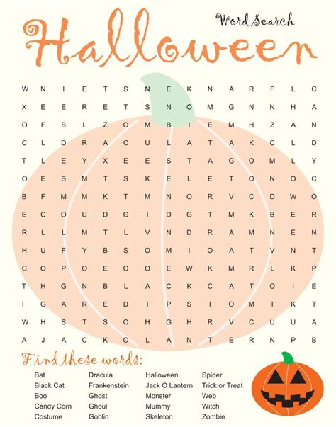 10 Best Long Halloween Word Search Printable