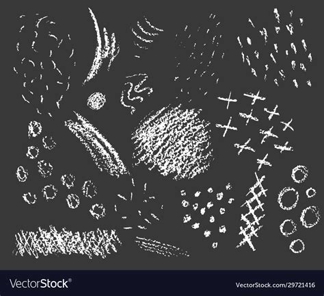 Set Different Chalk Textures And Scribbles Vector Image
