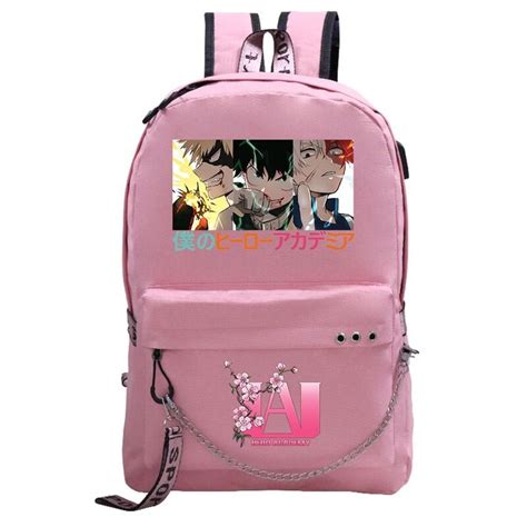 Usb Charging Backpack My Hero Academia Shoto Todoroki Bakugou Deku