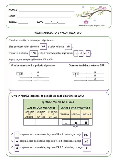 Atividades De Valor Posicional