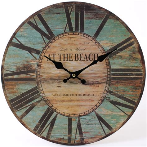 Hope you love these beach themed coastal mirrors for your home as much as i do. At The Beach - Wall Clock | Ferailles