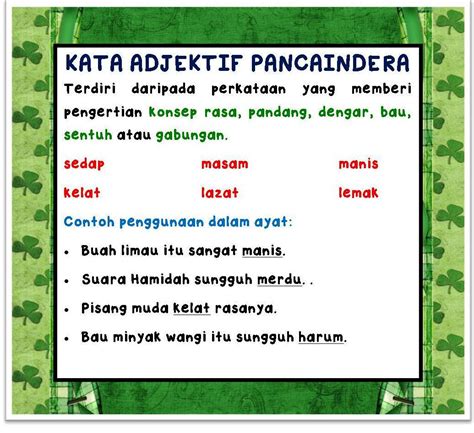 Ada juga perkataan sinonim dan berkaitan dengannya ada dipaparkan di sini. Nukilan Cikgu Anie Kata Adjektif