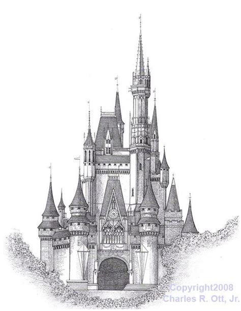 Pin By Haneen On Sketching Disney Castle Drawing Castle Drawing