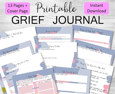 Grief Journal Grief T Printable Journal Loss Journal Etsy