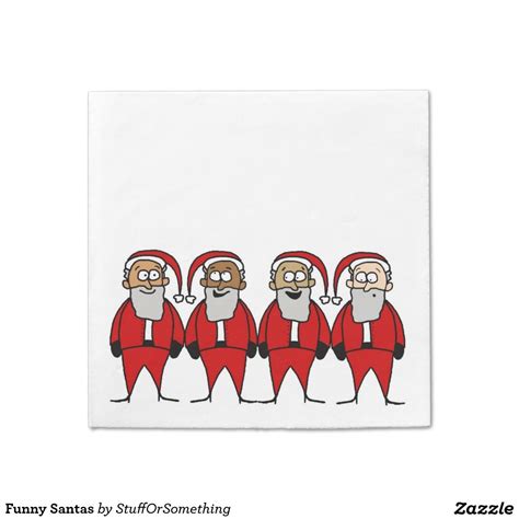 Funny Santas Paper Napkins Santa Funny Santa Paper