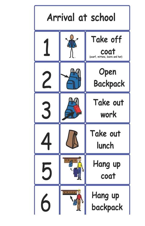 With our daily routine charts your kids can have a visible reminder of what is expected of them. boardmaker school routine - Google Search | Social skills