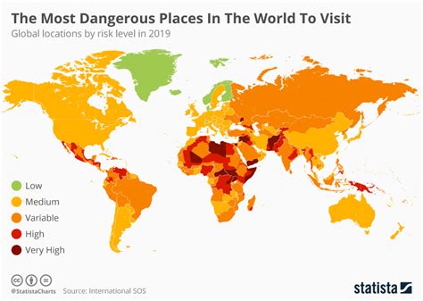 Chart The Most Dangerous Places In The World To Visit Statista