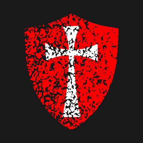 Knight Templar Crusader Distressed Red Cross Templar Knights T