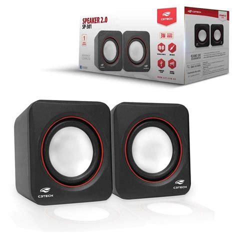 Caixa De Som C3tech 20 Portátil 3w Rms Preta Sp 301bk Caixa De Som