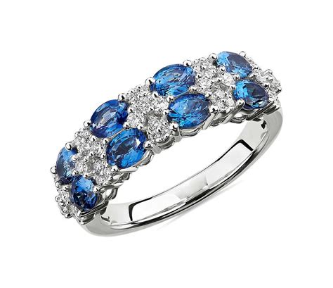 He created the company ideal diamond solutions. Oval Sapphire & Round Diamond Double Row Ring in 14k White ...