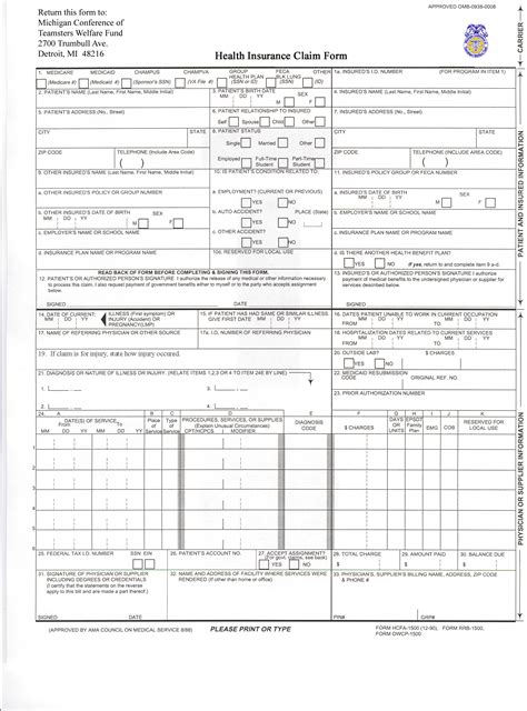 Medical Claim Form | templates free printable