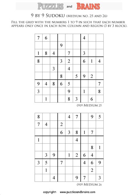 4 Best Images Of Free Medium Printable Sudoku Sudoku Medium Level 20