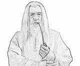 Hobbit Gandalf Colouring Tolkien Coloriages Lotr sketch template