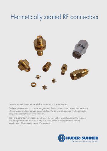 Hermetically Sealed Rf Connectors Hubersuhner Pdf Catalogs