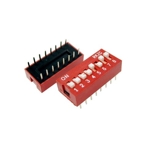 100pcs 8p 8 Position Dip Switch 254mm Pitch 2 Row 16 Pin Dip Switch